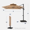 Best Choice Products 9x12ft 2-Tier Square Outdoor Solar LED Cantilever Umbrella w/ 360-Rotating Base  – - 2 of 4