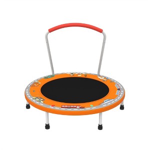 Whisen 36.2” Mini Toddler Trampoline with 6 Legs and Foam-covered Handle for Kids, Unique Print Design - 1 of 4