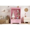 Vynxaria Pink Open Children's Wardrobe with Hanging Rod, Shelves & Drawer - 2 of 4
