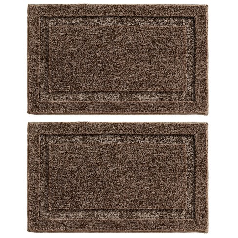 Mdesign 100% Cotton Bath Mat, Hotel-style Bathroom Floor Rug, 2 Pack,  Linen/tan : Target