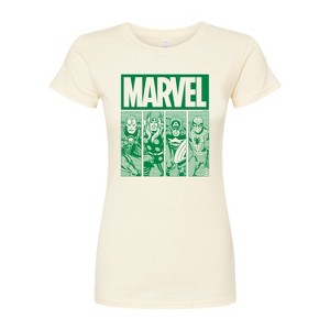 Women's - Marvel - St. Patrick's Day Green Grid Fitted Graphic T-Shirt - 1 of 3