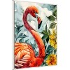 Amanti Art Flamingo in Flowers by Justyna Jaszke Framed Canvas Wall Art - 2 of 4