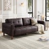 83" Wide 3-Seater Faux Leather Sofa Couch,with Deep Seats,Spring Cushion and 2 Removable Back Cushions, for Living Room, Bedroom, Office - 3 of 4