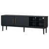 Bella Depot Modern TV Stand with Vertical Striped Doors with Solid Wood Legs - 4 of 4