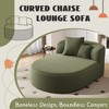 51.6" Corduroy Chaise Lounge Sofa Bed with 55.3" Deep Seat, Plush Foam & Spring Cushion, Two Supportive Pillows for Living Room or Bedroom - 4 of 4
