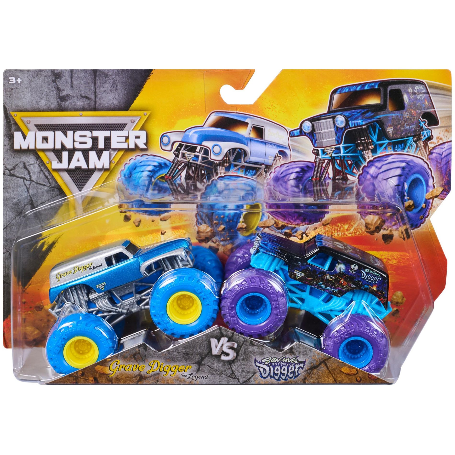 Monster Jam Grave Digger Legend vs Son-Uva Digger 1:64 Die-Cast Monster Truck 2-Pack, Duo Series 34 (2026) Ages 3+