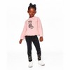 Deux par Deux Girl Organic Cotton Leggings Dusty Pink with Hearts Print - 2 of 4