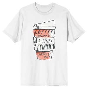 Gilmore Girls Coffee Please & a Shot of Cynicism Men's White Graphic Tee - 1 of 1
