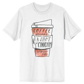 Gilmore Girls Coffee Please & a Shot of Cynicism Men's White Graphic Tee