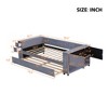 Twin Size Daybed, Velvet Upholstered Storage Platform Bed Frame with Twin Size Trundle Bed, USB Ports -ModernLuxe - 4 of 4