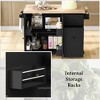 Kitchen Island with Drop Leaf, 53.9" Kitchen Island Cart on Wheels, Rolling Kitchen Cart Table with 2 Drawers for Dining Room Kitchen - 3 of 4