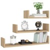 vidaXL Wall Display Shelf 3 pcs Sonoma Oak Engineered Wood - 2 of 4