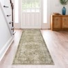 Area Rug Washable Rug Vintage Traditional Mat Distressed Indoor Foldable Accent Rug Floral Non Slip Low Pile Carpet - 3 of 4