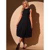 Allegra K Women's Sleeveless Pleated Ruffle Hem Crew Neck Tank Knitted Elegant Midi Dress - 2 of 4
