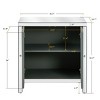 Mirror Trim Sideboard Buffet Cabinet, Storage Cabinet with Crystal Handles, Spliced Panel Design for Living Room, Dining Room, or Entryway–Cuddlewood - 4 of 4
