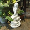 SEVOBAL 20" H Mermaid Ocean Rock Garden Statue Outdoor Sculpture Large Patio Decor Lawn Pool Home Ornament Nautical Fairy Tale, White, 11"*9"*20" - 2 of 4
