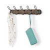 Spectrum Diversified Millbrook Wall Mount 5 Hook Wood Rack: Portable Universal Storage, Metal & Wood, Multicolored - 3 of 4