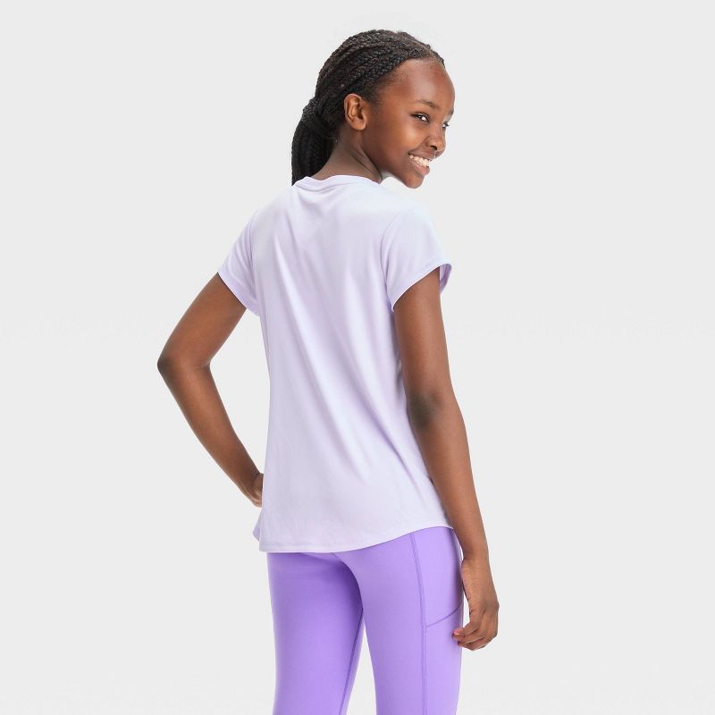 Girls&#39; Short Sleeve &#39;Change Is Now&#39; Graphic T-Shirt - All In Motion™ Lilac Purple, 4 of 5