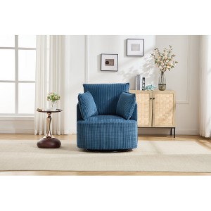 Lyngins Swivel Accent Chairs with Backrest,Upholstered Swivel Barrel Chairs,Sofa Chairs for Bedroom,Living Room - 1 of 4