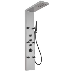 BWE 6-Shower Rain Shower Tower Shower Panel System with Rainfall Shower Head and Shower Wand - 1 of 4