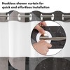 Americanflat 72x75 Hookless Shower Curtain - Abstract Shower Black Grey Curtain with Sheer Panel, Snap-In Liner, and Grommets - 3 of 4