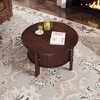 PAGED Vintage Style 2-Tier Wooden Coffee Table with Storage,Mid-Century Cocktail Table End Table Center Table for Living Room - 3 of 4
