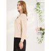 INSPIRE CHIC Women's Tie Neck Satin Long Sleeve Solid Color Blouse - 4 of 4