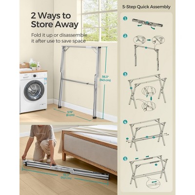 Extendable Stainless Steel Foldable Drying Rack in Dove Gray