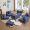 TiramisuBest 10 in 1 Convertible Sectional Sofa L Shape Corduroy Floor Sleeper Side Pocket 6 Pillows Modular DIY Small Space - 2 of 4