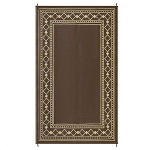Outdoor Rug Modern Border Plastic Straw Rug Waterproof Reversible Outdoor Mat for Patio Porch Backyard Camping Picnic RV Pool Deck Beach Trailer - 1 of 4
