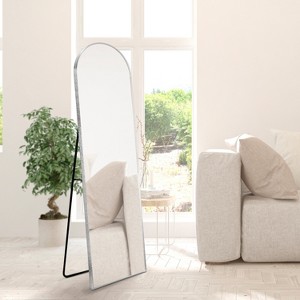JONATHAN Y Adrian Large Arched Metal Framed Floor Full-Length Mirror - 1 of 4