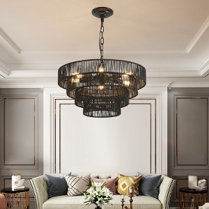 KTMBDW Modern Chandeliers 4/5 Tiers Pendant Light Fixtures Round Flush Mount Chandeliers Ceiling Lighting Dimmable for Living Room, Bedroom - 1 of 4