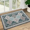 Washable Vintage Geometric Rug Non Slip Low Pile Rug Soft Throw Floor Cover Foldable Indoor Carpet for Living Room Bedroom Playroom Nursery - 2 of 4