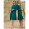 INSPIRE CHIC Women's Elegant A-Line Asymmetrical Neckline Wear to Work Flare Dress - 3 of 4