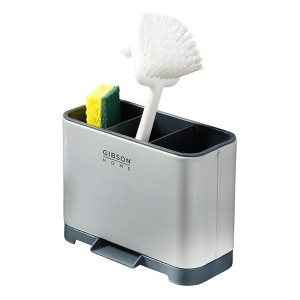 Gibson Home Ledgebrook Sink Caddy With Metal Panel and Drain Board Sink Organizer. - 1 of 4