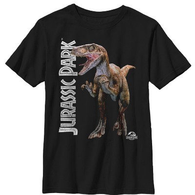 Boy's Jurassic Park Velociraptor Logo T-shirt - Black - Small : Target