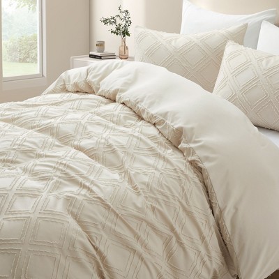 Peace Nest Tufted Microfiber Clipped Duvet Cover Set With Zipper ...