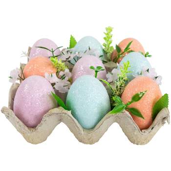 Northlight Pastel Easter Eggs with Carton Decoration - 6.25" - Set of 9