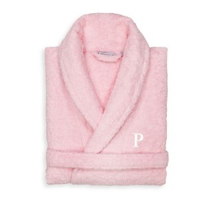 Linum Home Textiles 100% Turkish Cotton Personalized Terry Bathrobe in White Bookman Font - 1 of 3