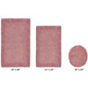 Edge Bath Rug 100% Premium Cotton Ultra-Soft Water Absorbent Tufted Solid Reversible 3 Piece Bathroom Rug Set for Machine Washable Bathmat - 2 of 4