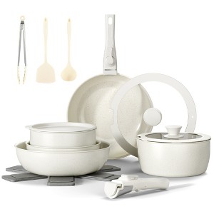 SKONYON 18-Piece Detachable-Handle Cookware Set Nonstick Pots and Pans Set, Stackable & Oven-Safe - 1 of 4