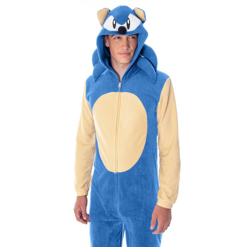 Sonic The Hedgehog Men's Character Costume Union Suit Pajama Outfit, 4 of 6