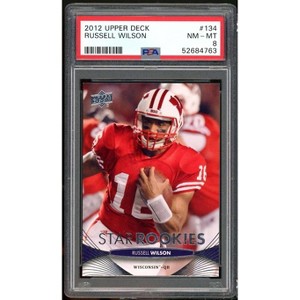 Russell Wilson Rookie Card 2012 Upper Deck #134 PSA 8 - 1 of 2