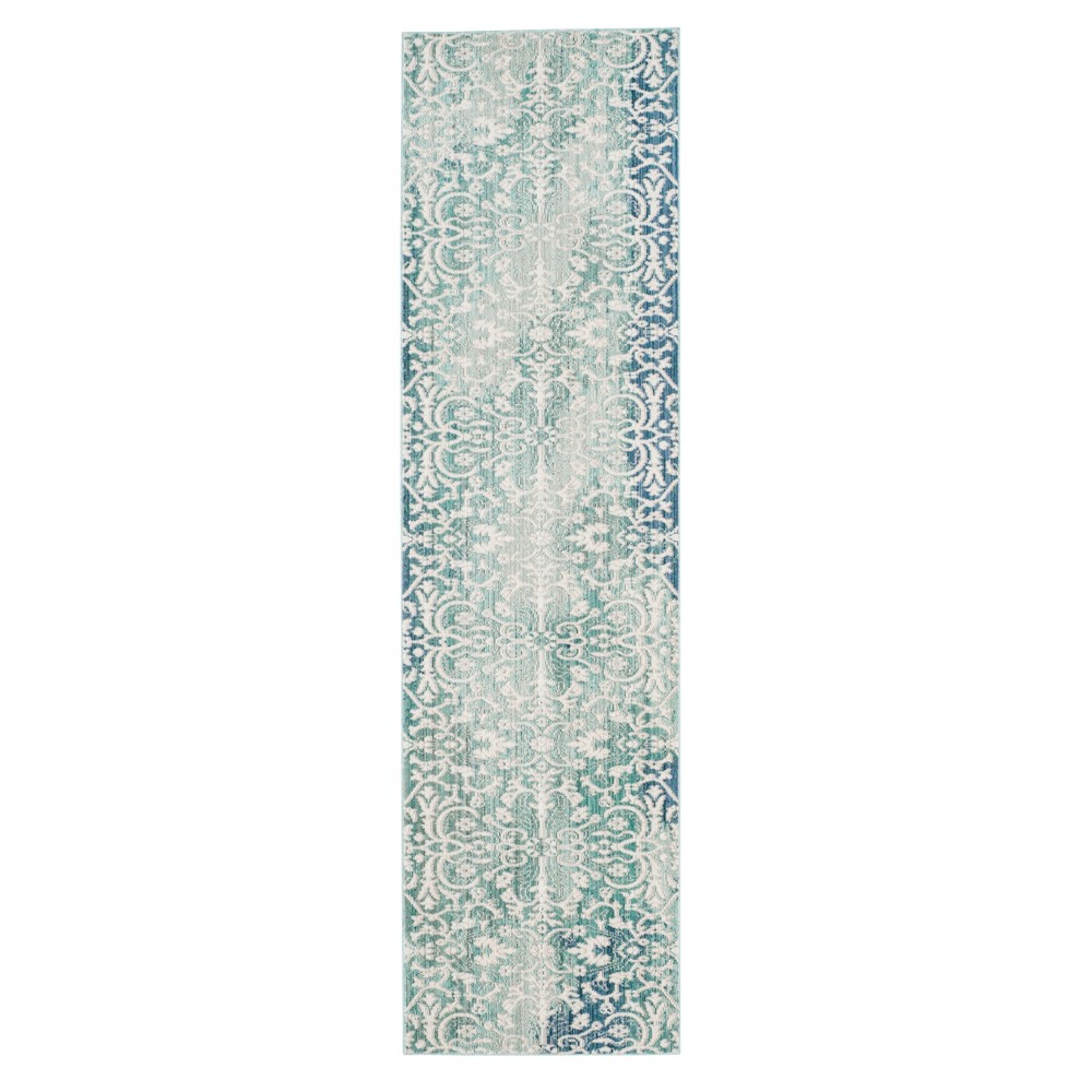 2'3inx8' Runner Blue/Ivory Floral Loomed - Safavieh