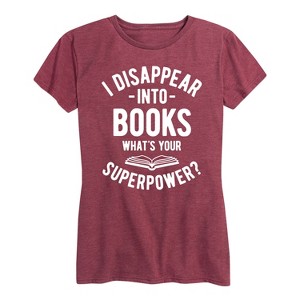 Women's - Instant Message - I Disappear into Books Short Sleeve Graphic T-Shirt - 1 of 4