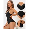 Allegra K Women's Adjustable Shoulder Strap Full Waist Tummy Control Bodysuits 2 Pcs - 3 of 4