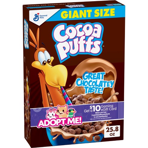  Cocoa Puffs, Chocolate Breakfast Cereal with Whole Grains,  Family Size, 25.8 oz : Everything Else