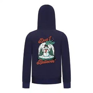 Everyday Kids Christmas Collection Don’t Stop Believin’ Zip Up Hoodie – Holiday Snowman Sweatshirt - 1 of 4