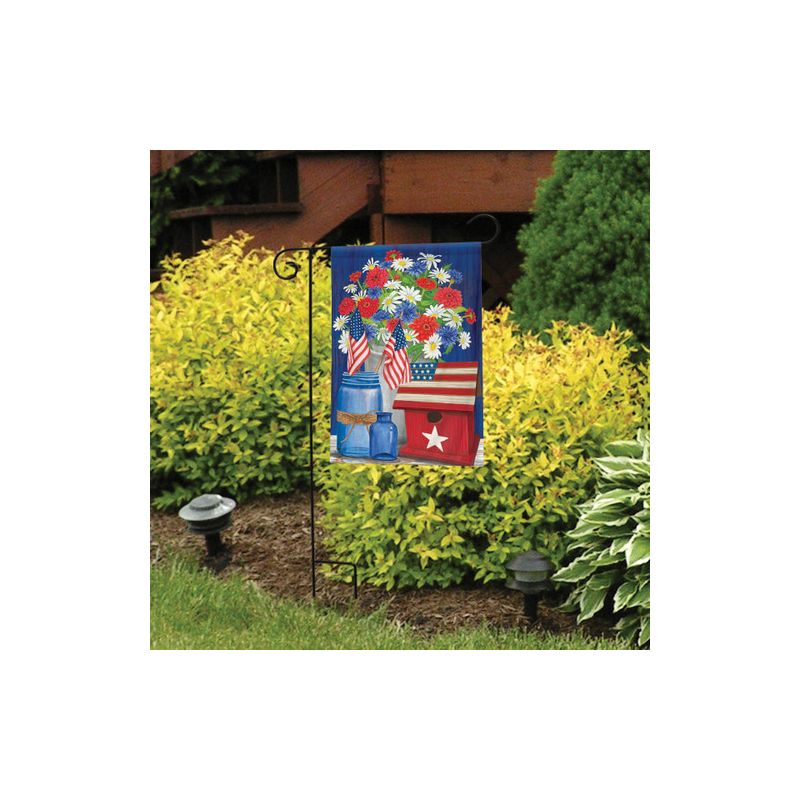 Red White and Blue Patriotic Garden Flag Floral 18" x 12.5" Briarwood Lane, 3 of 4