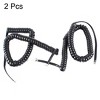 Unique Bargains 2 Pcs Black RJ9 4P4C Connector Stretchy Coiled Telephone Phone Cable 3 Meters - 2 of 4